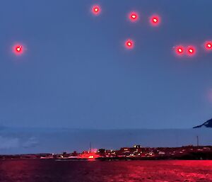 Flares in the sky in Antarctica